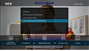 Procedura 1 Procedura polega na przywróceniu ustawień domyślnych w dekoderze wifi Premiumbox+.