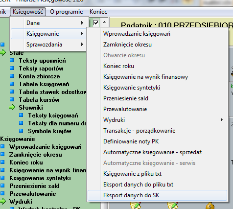 Export danych do modułu SK (stanowiska kosztowe). We wszystkich firmach, a w szczególności firmach produkcyjnych, istnieje konieczność bardzo szczegółowej analizy kosztów.