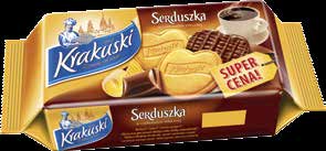 1,79 2,20 2,39 2,94 Ciastka Bahlsen Krakuski deserowe z cukrem, maślane 150g Ciastka