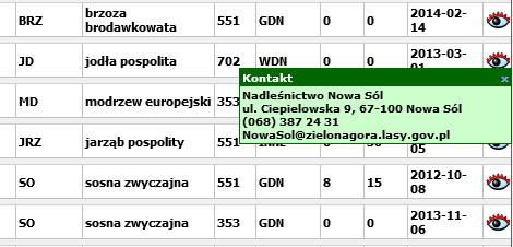 Rysunek 3 - Wybór sortowania danych w tabeli Dla kolumny oznaczonej Rodzaj LMP (oznaczona *) opis poszczególnych kodów dostępny jest u dołu okna przeglądu danych, powyżej panelu nawigacyjnego: