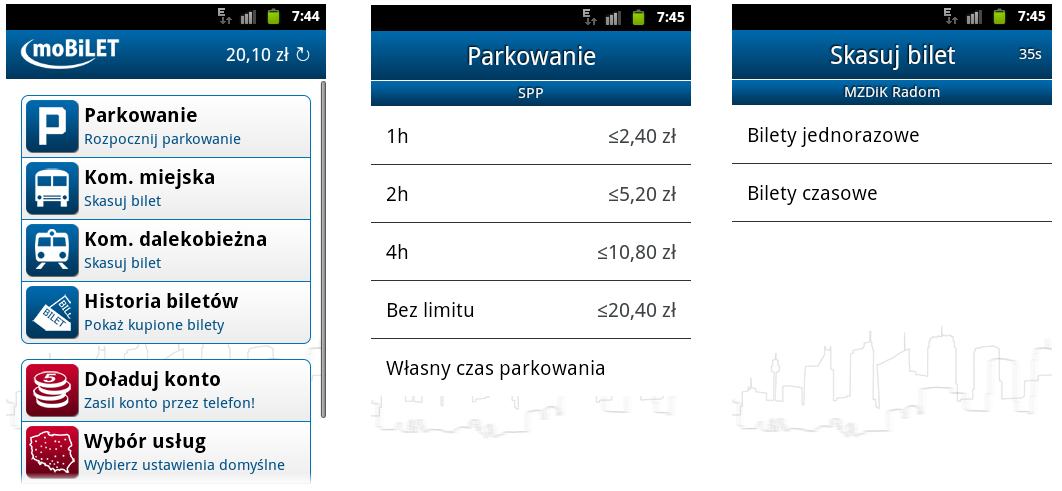 skierowanymi do kierowców pojazdów. W tym celu można posłużyć się aplikacją mobilet. Aplikacja dostępna jest na stronie www.mobilet.pl [6].