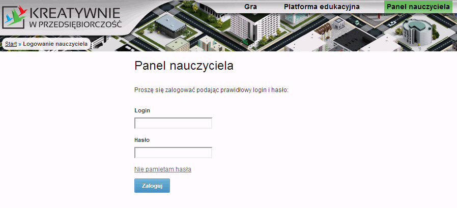 3 Logowanie nauczyciela Po zalogowaniu w odpowiednim formularzu i przejściu do zakładki Platforma edukacyjna użytkownikowi zostaną