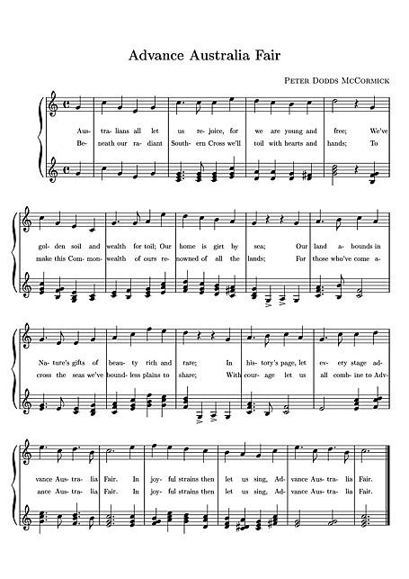 Hymn państwowy Brytyjski hymn królewski "God Save the Queen" pozostał hymnem Australii aż do roku 1984 r.