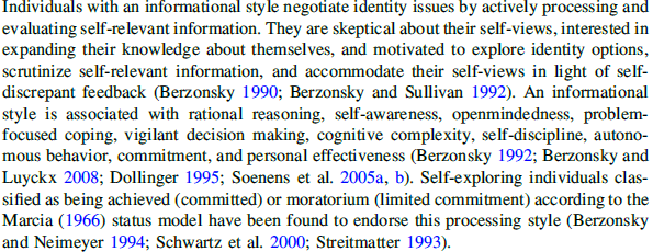 Przykłady przypadków szczególnych w odsyłaczach (Berzonsky, Cieciuch, 2014, s.