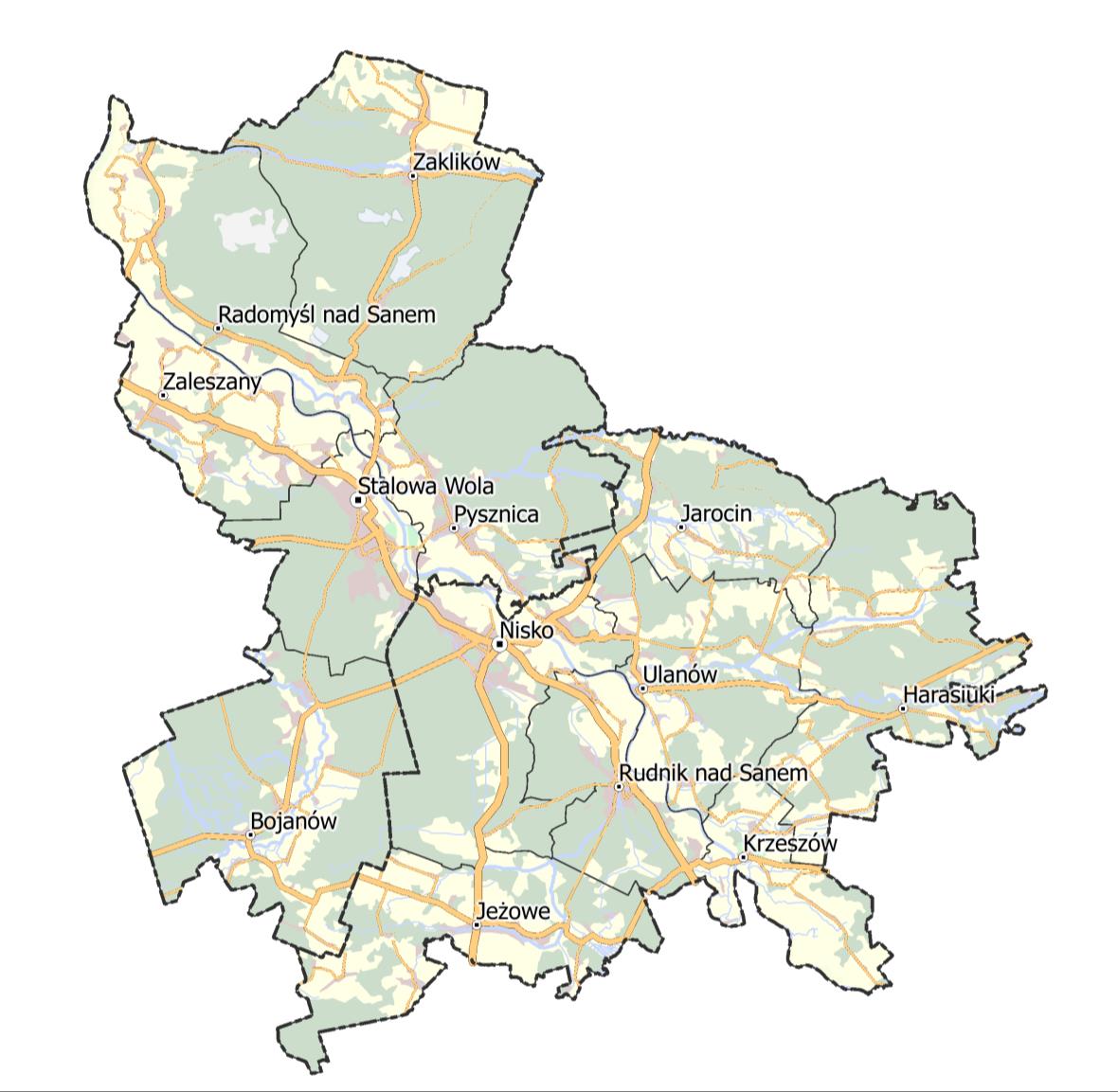 2.1. Charakterystyka jednostek administracyjnych objętych planem Mapa 1.