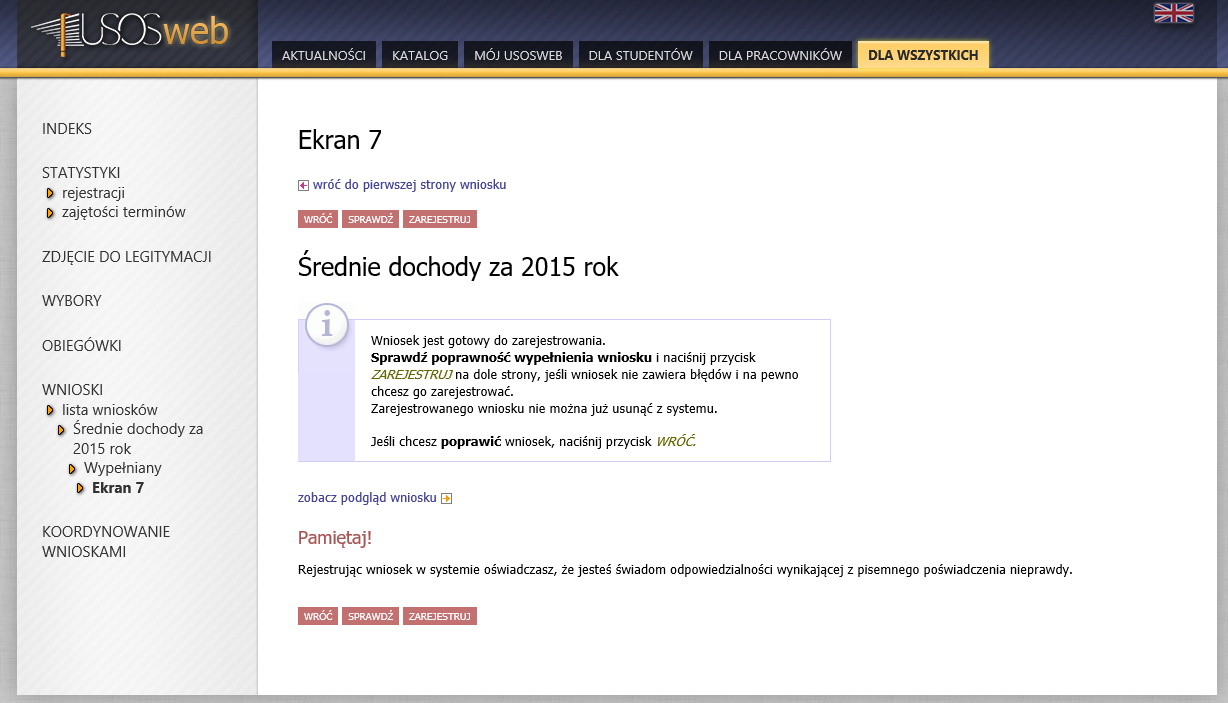 W kolejnym etapie zatwierdź oświadczenie przez