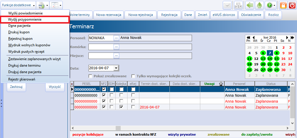 Wysyłanie SMS-ów i wiadomości e-mail 4.2.