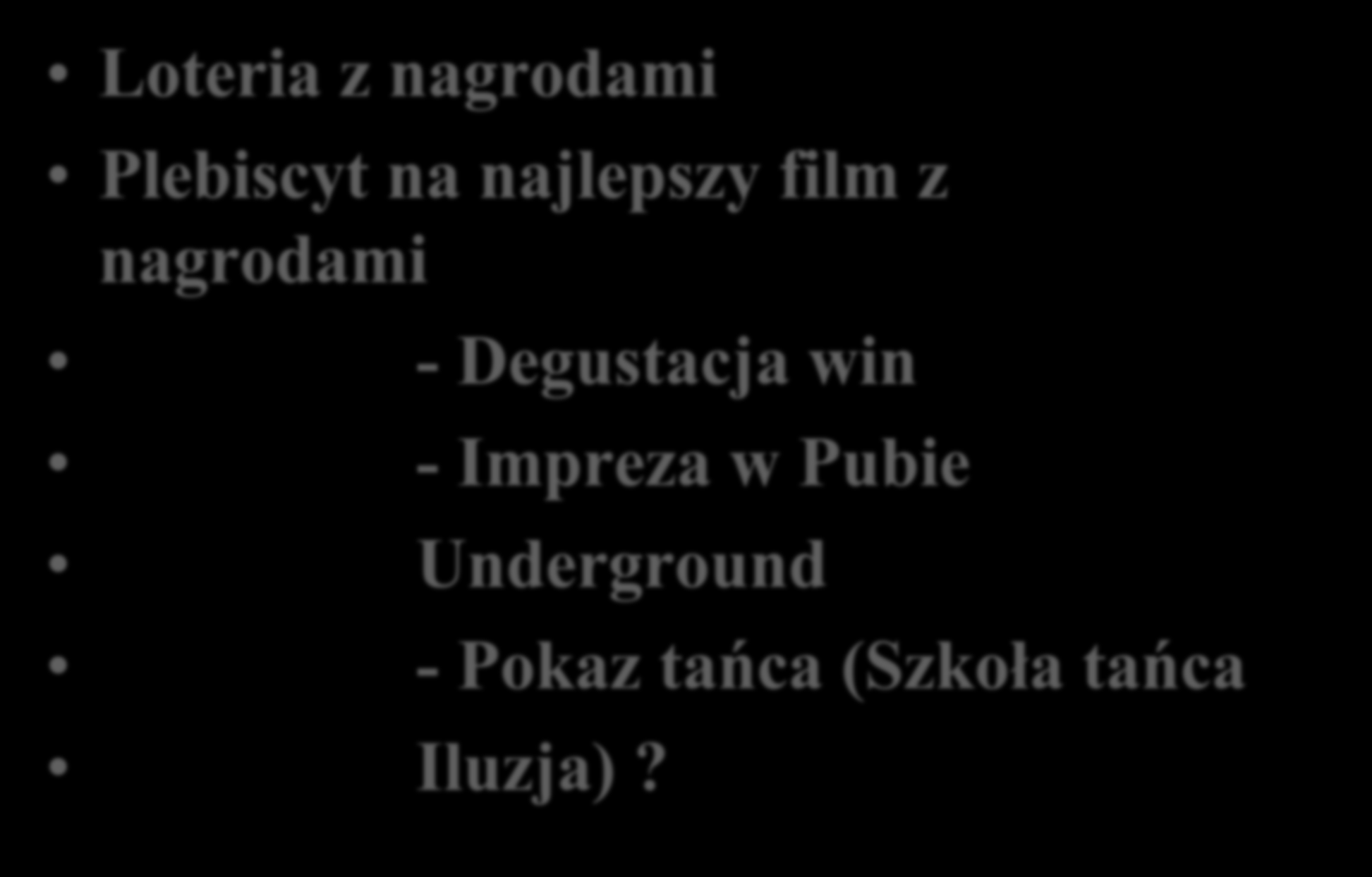 Imprezy towarzyszące Loteria z nagrodami