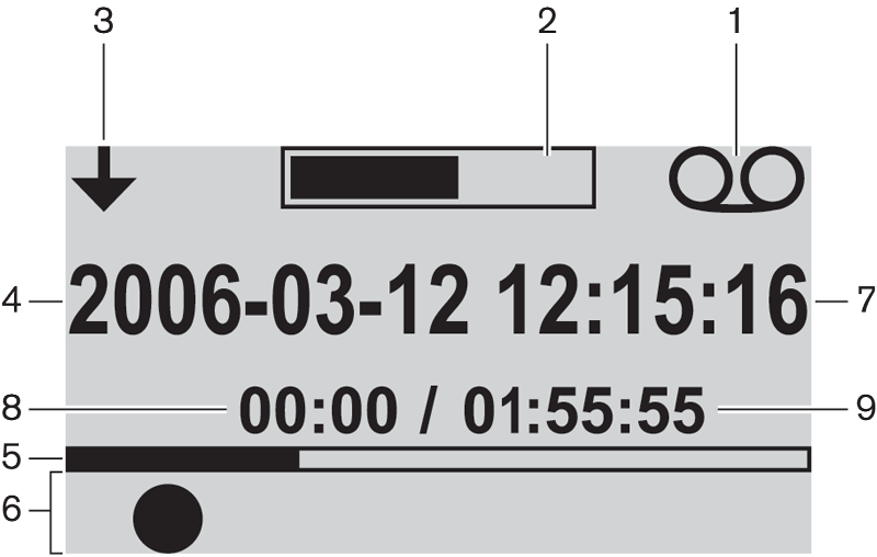 26 pl Wbudowany rejestrator MP3 (tylko model CCS-CURD) CCS 900 Ultro 7.2.3 Ekran początkowy Po włączeniu zasilania przez chwilę wyświetlany jest ekran początkowy, na którym widnieje nazwa rejestratora oraz numer wersji oprogramowania.