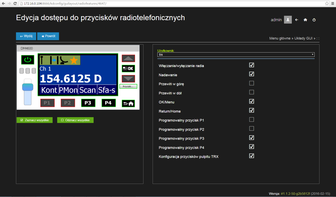 Użytkownik konsoli operatorskiej ma dostęp do historii wywołań radiotelefonicznych.