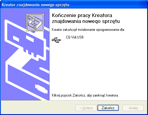 Rozdział 5 UZUPEŁNIENIA moŝe pokazać się okienko z ostrzeŝeniem: Aby sterowniki mogły zostać zainstalowane, naleŝy nacisnąć klawisz Mimo to kontynuuj.