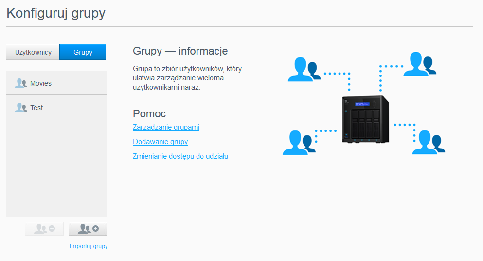 ZARZĄDZANIE UŻYTKOWNIKAMI I GRUPAMI 3. Po wyświetleniu komunikatu potwierdzającego kliknij przycisk OK.