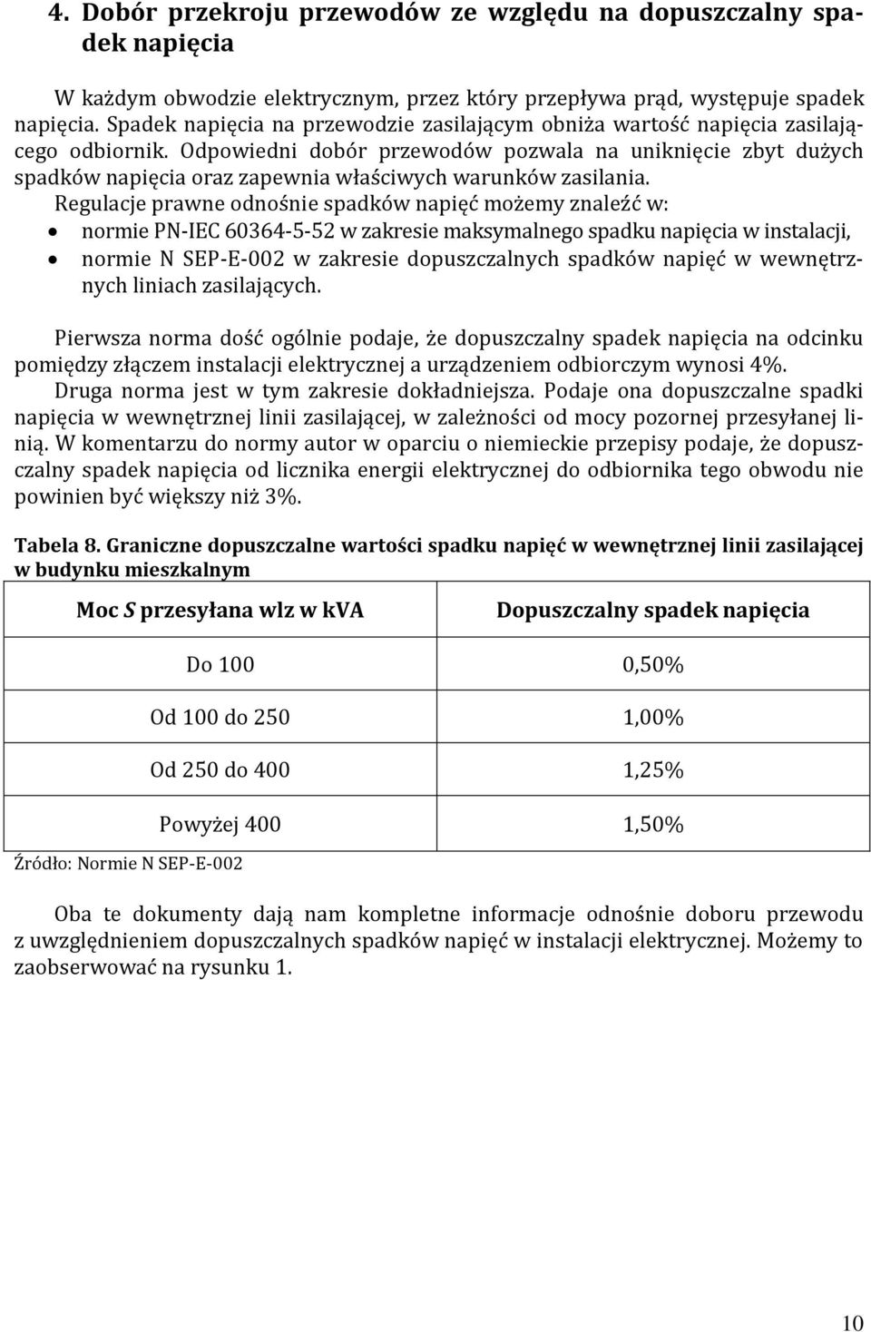 Odpowiedni dobór przewodów pozwala na uniknięcie zbyt dużych spadków napięcia oraz zapewnia właściwych warunków zasilania.