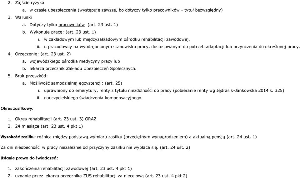 u pracodawcy na wyodrębnionym stanowisku pracy, dostosowanym do potrzeb adaptacji lub przyuczenia do określonej pracy, 4. Orzeczenie: (art. 23 ust. 2) a. wojewódzkiego ośrodka medycyny pracy lub b.