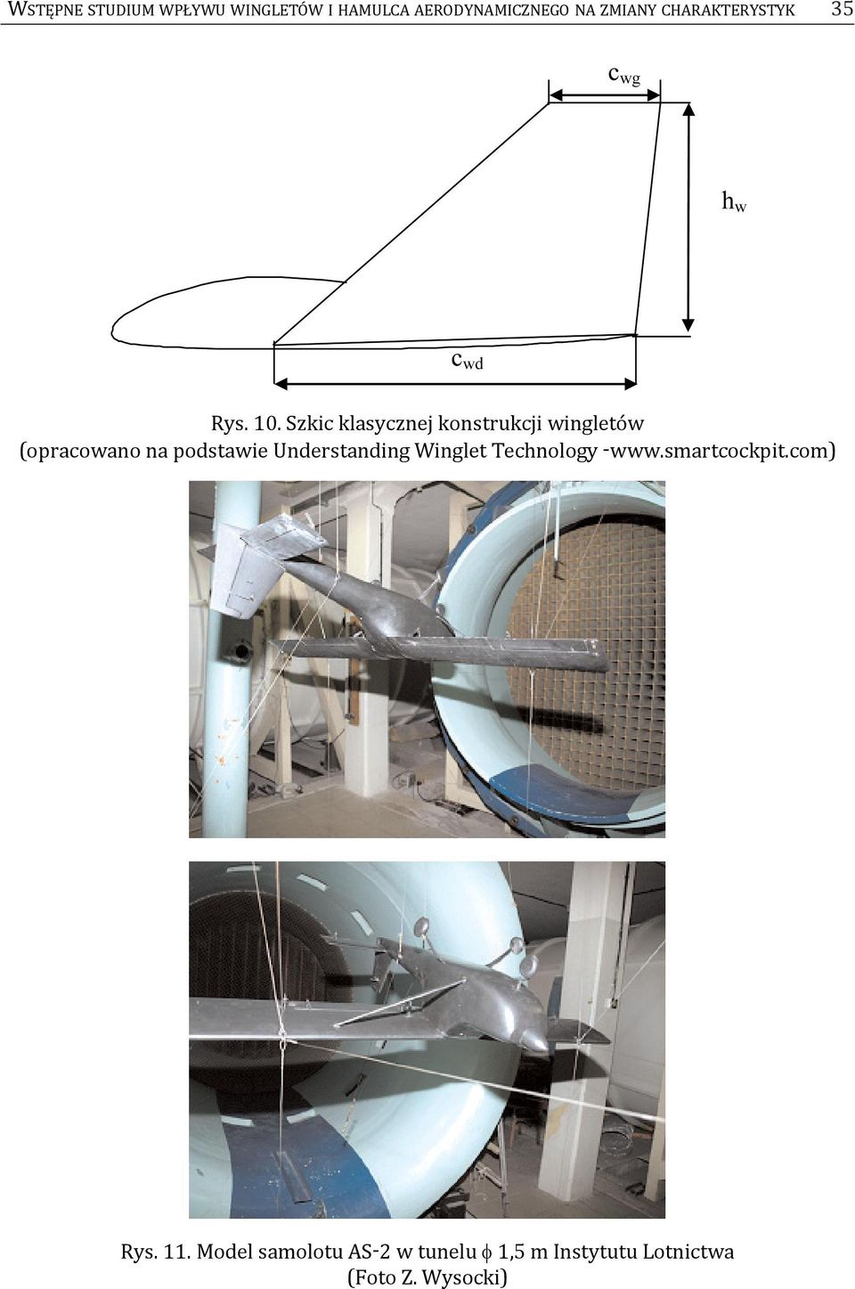 Szkic klasycznej konstrukcji wingletów (opracowano na podstawie