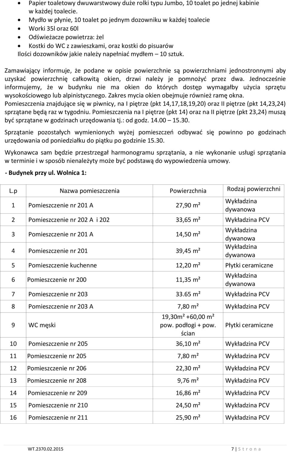 napełniać mydłem 0 sztuk. Zamawiający informuje, że podane w opisie powierzchnie są powierzchniami jednostronnymi aby uzyskać powierzchnię całkowitą okien, drzwi należy je pomnożyć przez dwa.