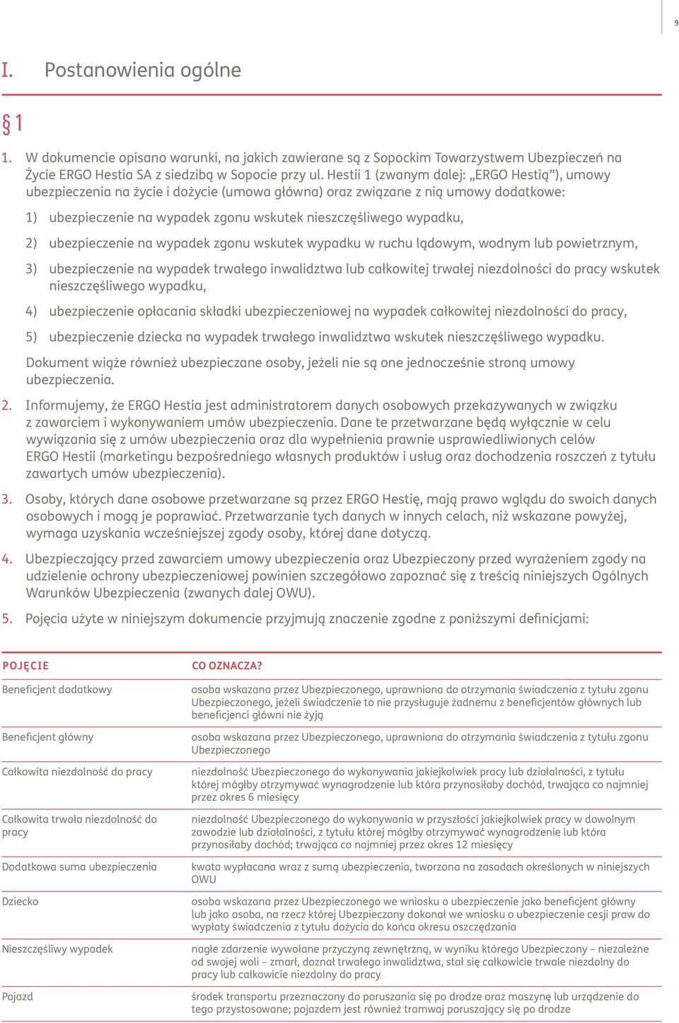 ubezpieczenie na wypadek zgonu wskutek wypadku w ruchu lądowym, wodnym lub powietrznym, 3) ubezpieczenie na wypadek trwałego inwalidztwa lub całkowitej trwałej niezdolności do pracy wskutek