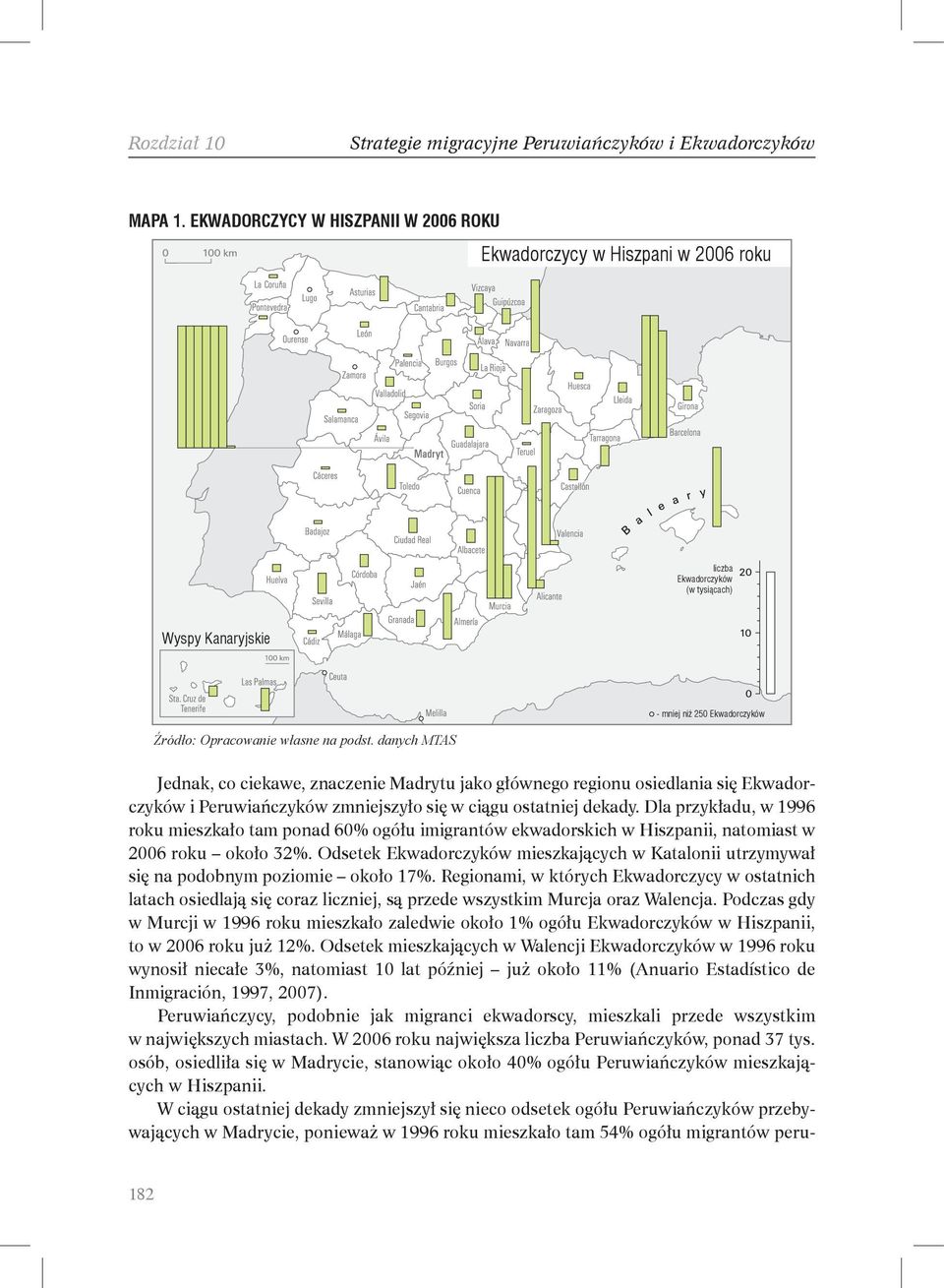 danych MTAS - mniej niż 250 Ekwadorczyków Jednak, co ciekawe, znaczenie Madrytu jako głównego regionu osiedlania się Ekwadorczyków i Peruwiańczyków zmniejszyło się w ciągu ostatniej dekady.
