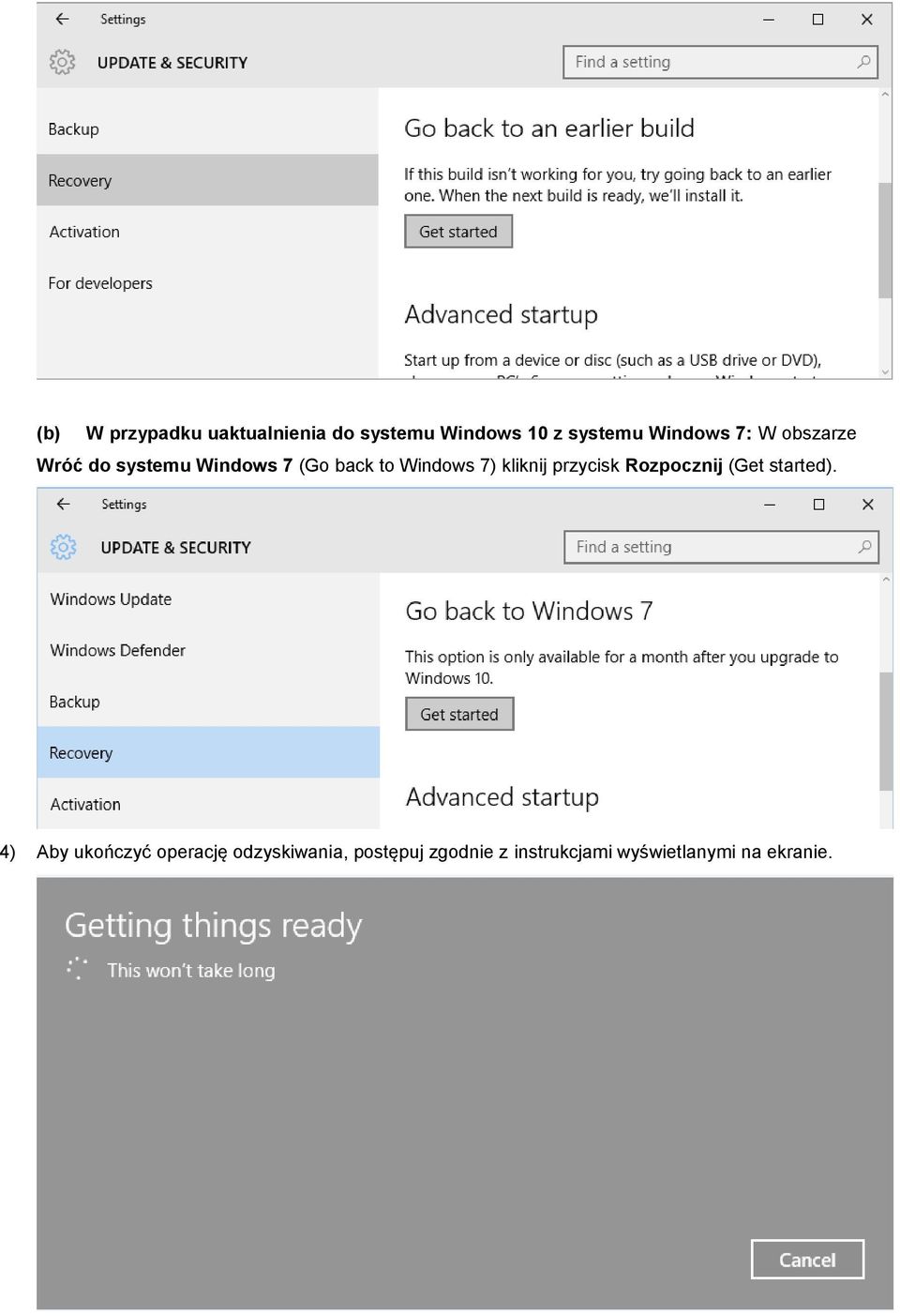 7) kliknij przycisk Rozpocznij (Get started).