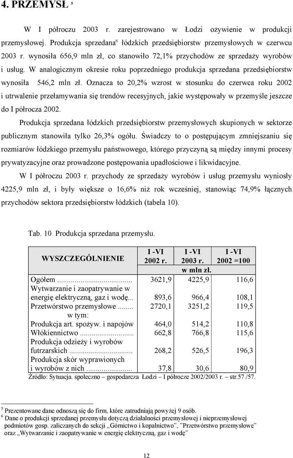 Oznacza to 20,2% wzrost w stosunku do czerwca roku 2002 i utrwalenie przełamywania się trendów recesyjnych, jakie występowały w przemyśle jeszcze do I półrocza 2002.