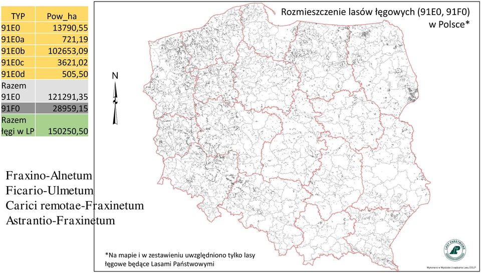 (91E0, 91F0) w Polsce* Fraxino-Alnetum Ficario-Ulmetum Carici remotae-fraxinetum