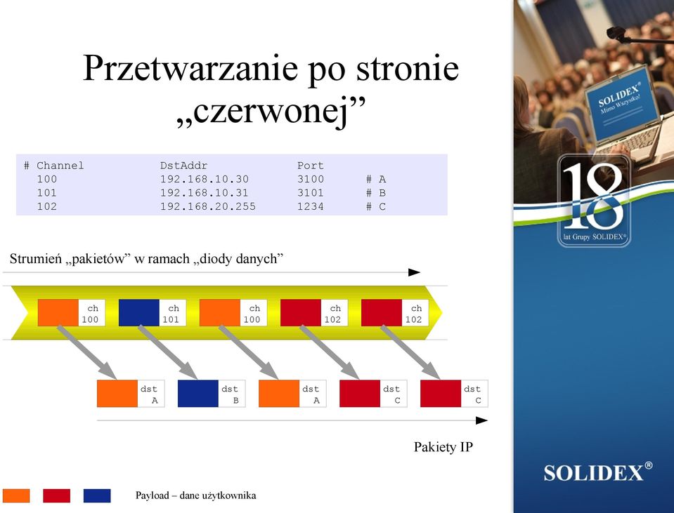 255 1234 # C Strumień pakietów w ramach diody danych ch 100 ch 101 ch