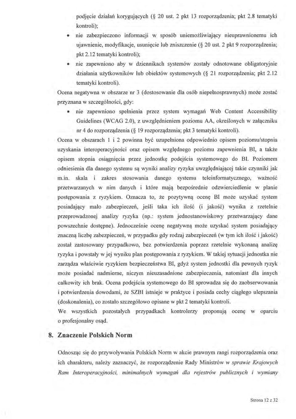 12 tematyki kontroli);