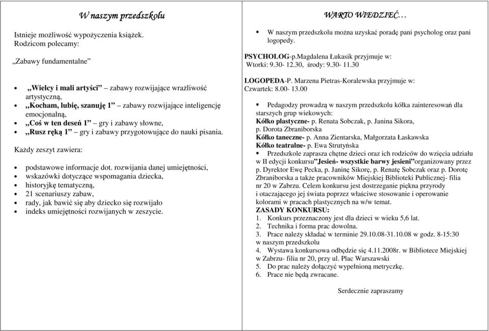 zabawy słowne, Rusz ręką 1 gry i zabawy przygotowujące do nauki pisania. Każdy zeszyt zawiera: podstawowe informacje dot.