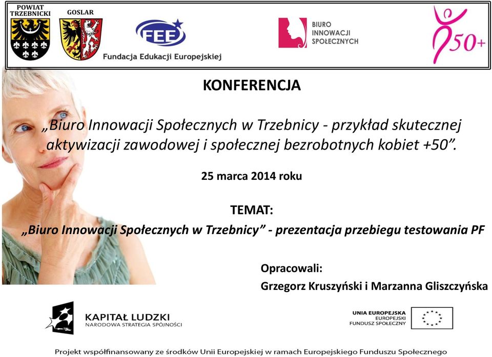 25 marca 2014 roku TEMAT: Biuro Innowacji Społecznych w Trzebnicy -