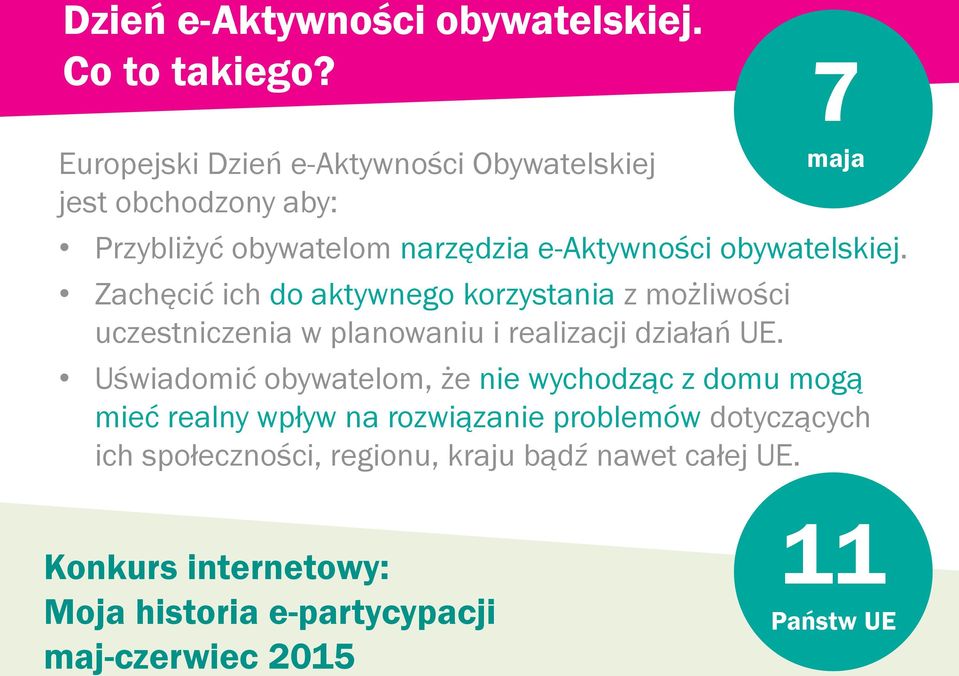 Zachęcić ich do aktywnego korzystania z możliwości uczestniczenia w planowaniu i realizacji działań UE.