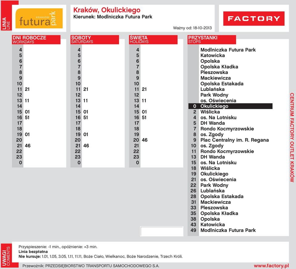 Estakada Estakada Nie kursuje: 1.1, 