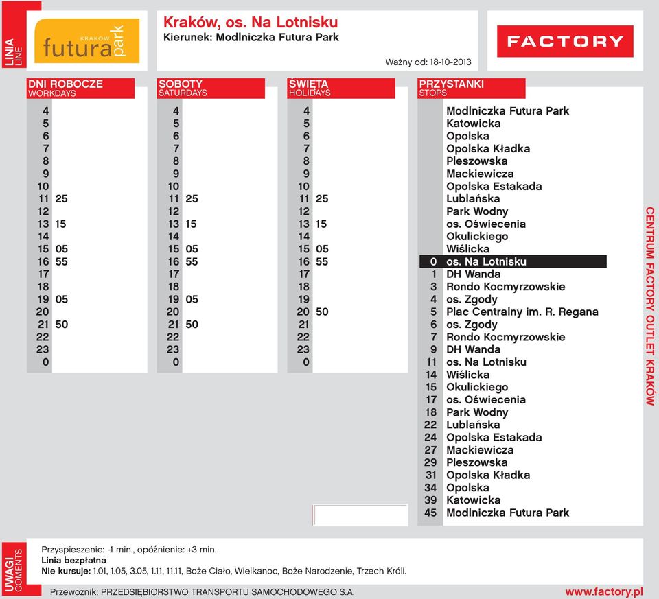Estakada Estakada Nie kursuje: 1.1, 