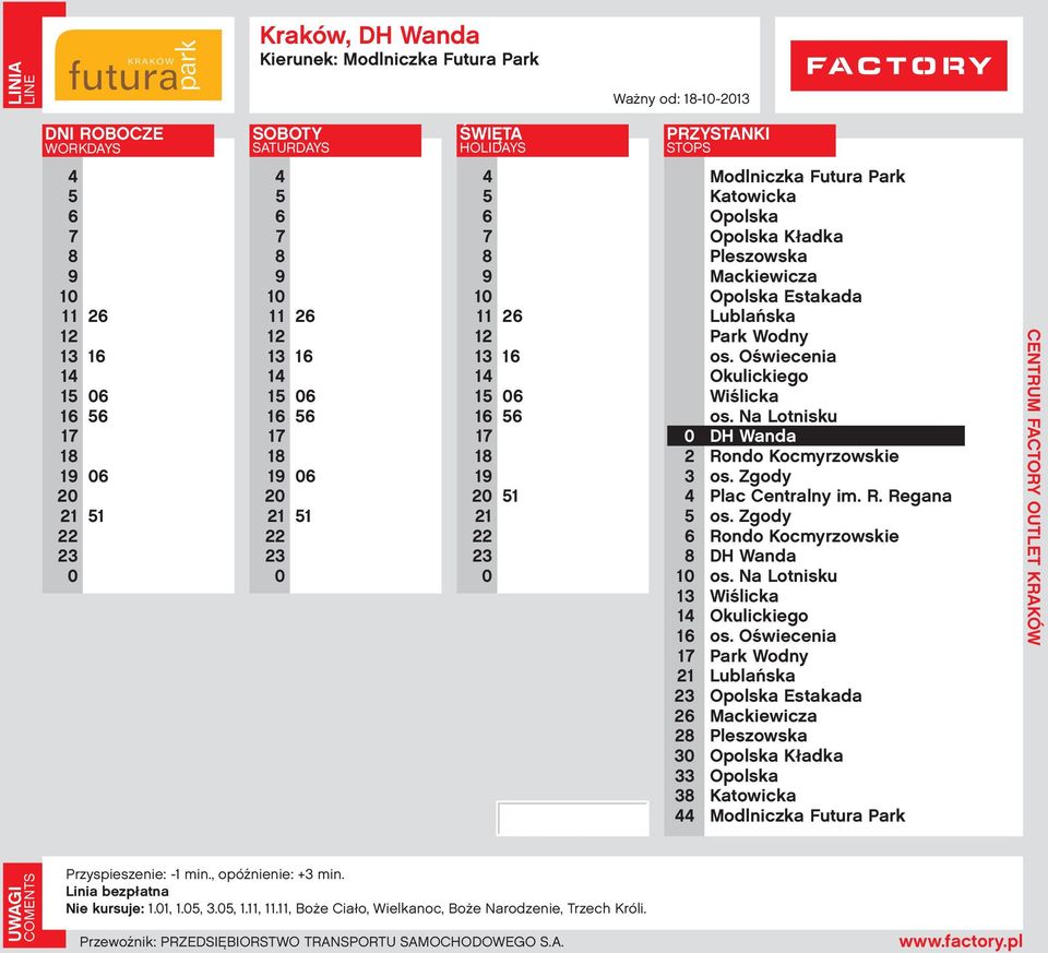Estakada Estakada Nie kursuje: 1.1, 