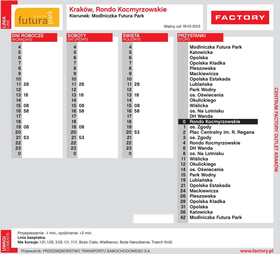 Estakada Estakada Nie kursuje: 1.1, 