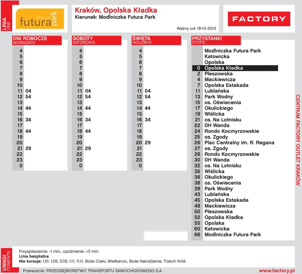 Estakada Estakada Nie kursuje: 1.1, 