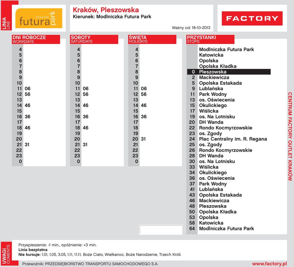 Estakada Estakada Nie kursuje: 1.1, 