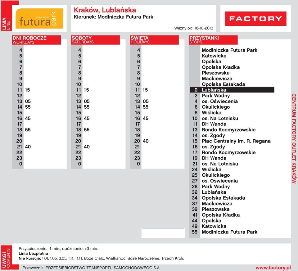 Estakada Estakada Nie kursuje: 1.1, 