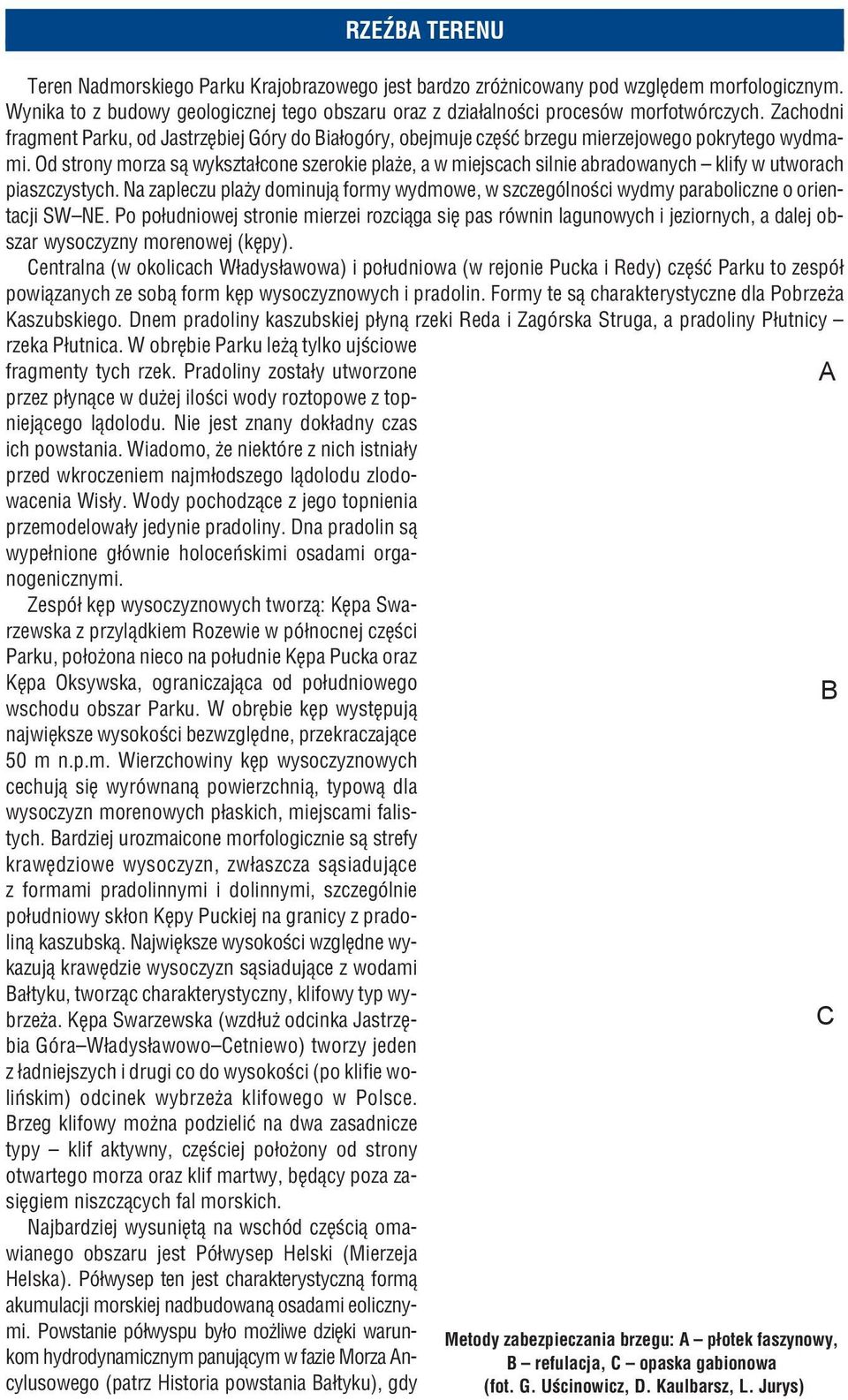 Od strony morza s¹ wykszta³cone szerokie pla e, a w miejscach silnie abradowanych klify w utworach piaszczystych.