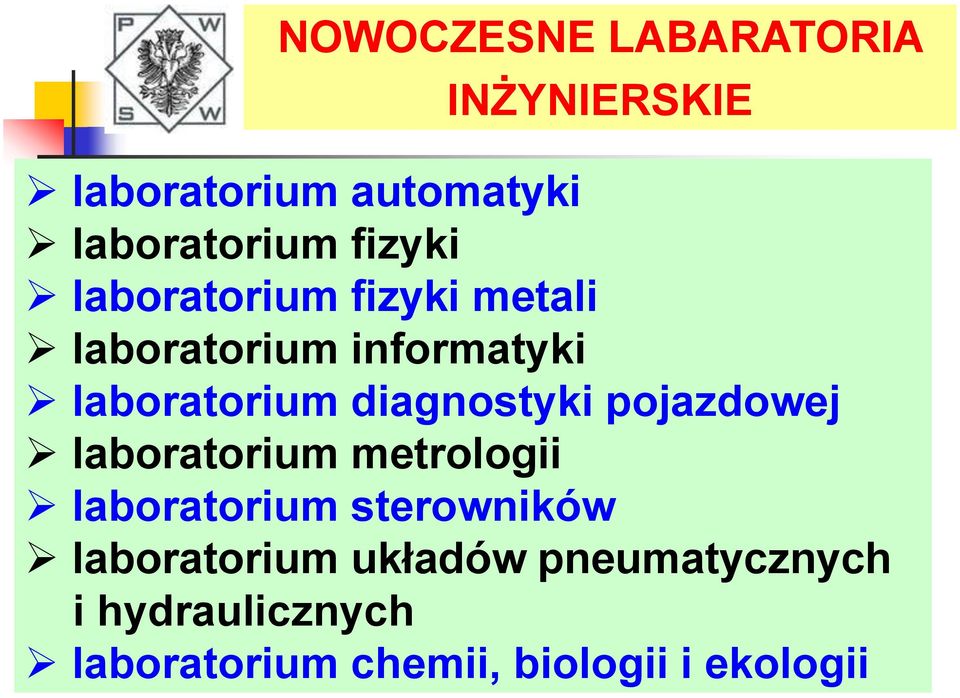 diagnostyki pojazdowej laboratorium metrologii laboratorium sterowników