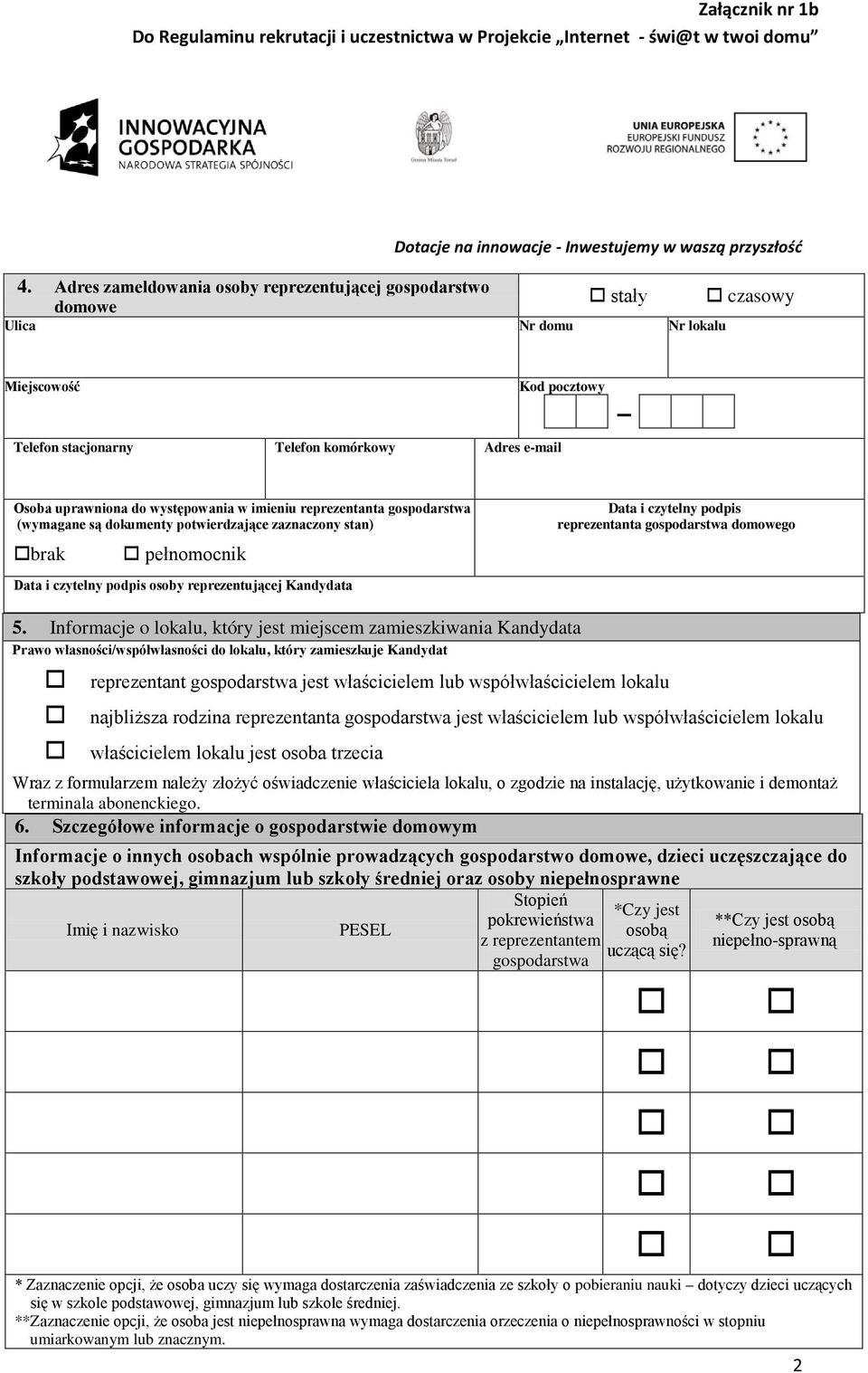 reprezentanta gospodarstwa domowego 5.