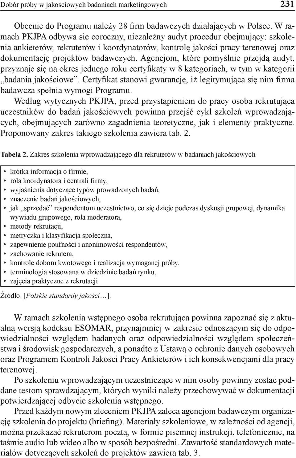 Agencjom, które pomyślnie przejdą audyt, przyznaje się na okres jednego roku certyfikaty w 8 kategoriach, w tym w kategorii badania jakościowe.