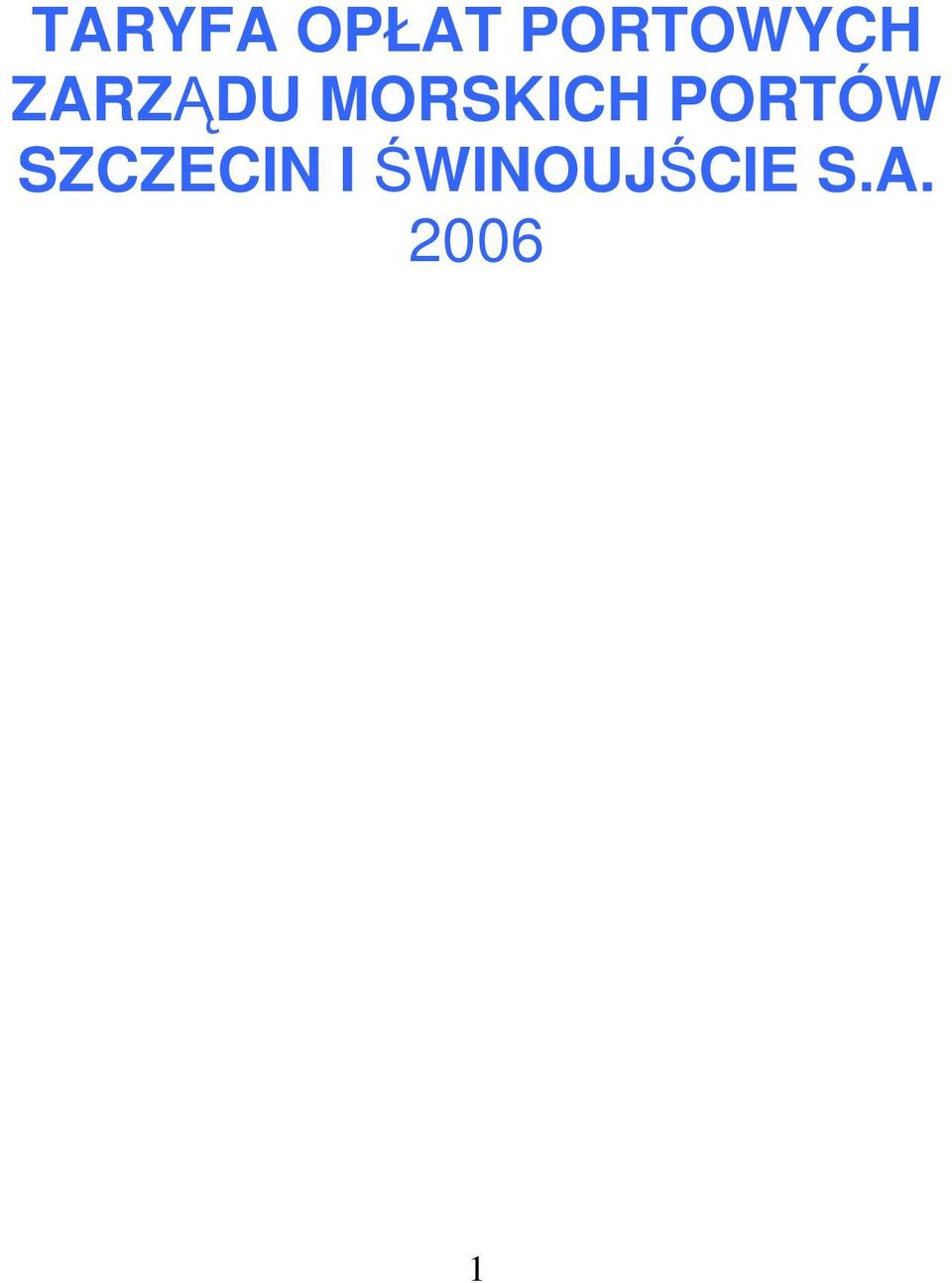MORSKICH PORTÓW