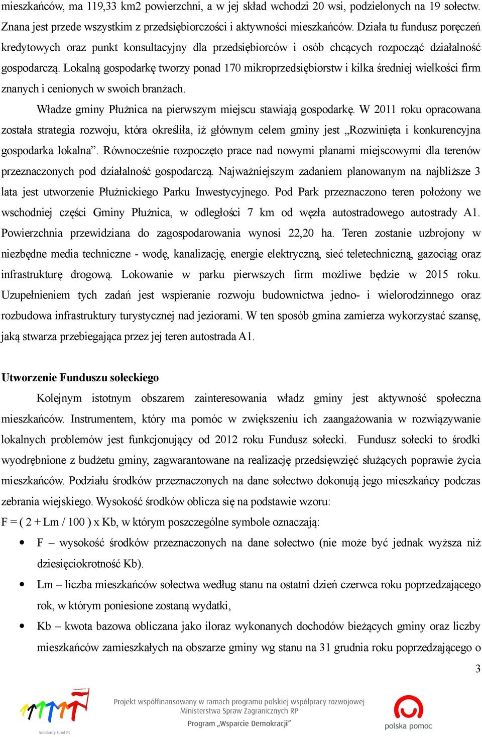 Lokalną gospodarkę tworzy ponad 170 mikroprzedsiębiorstw i kilka sredniej wielkosci firm znanych i cenionych w swoich branżach. Władze gminy Płużnica na pierwszym miejscu stawiają gospodarkę.