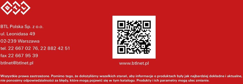 Pomimo tego, że dołożyliśmy wszelkich starań, aby informacje o produktach były jak najbardziej