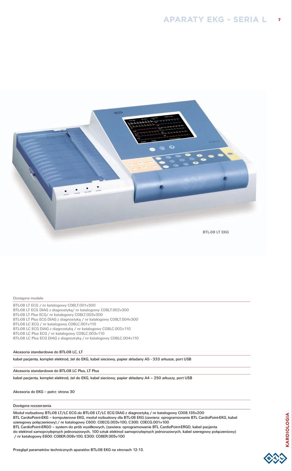 002v110 BTL-08 LC Plus ECG / nr katalogowy C08LC.003v110 BTL-08 LC Plus ECG DIAG z diagnostyką / nr katalogowy C08LC.