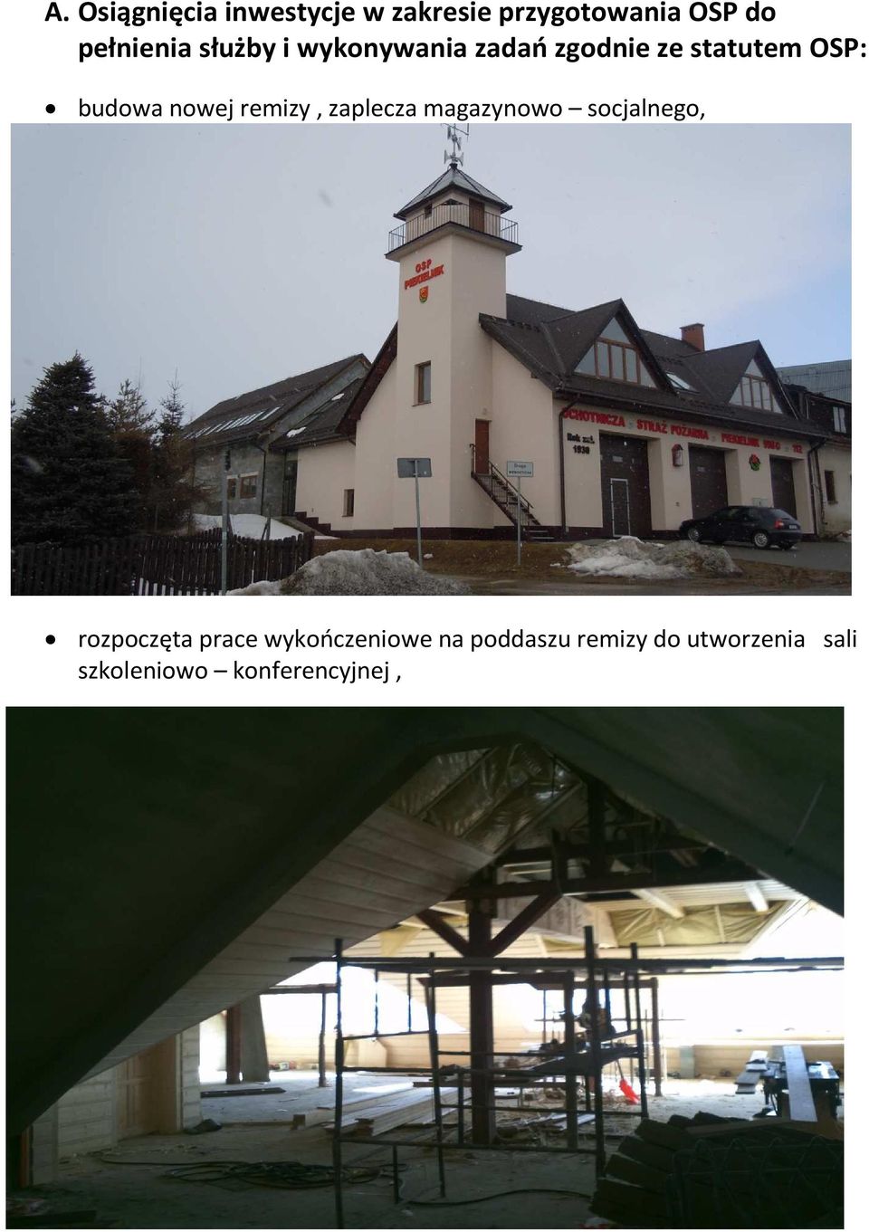 remizy, zaplecza magazynowo socjalnego, rozpoczęta prace