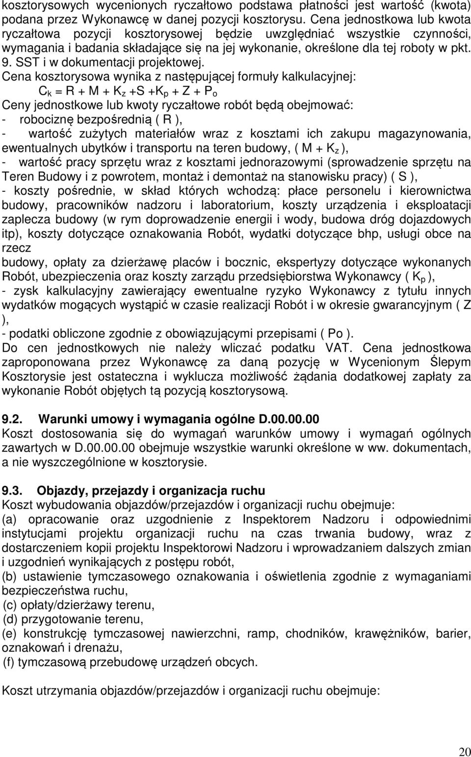 SST i w dokumentacji projektowej.