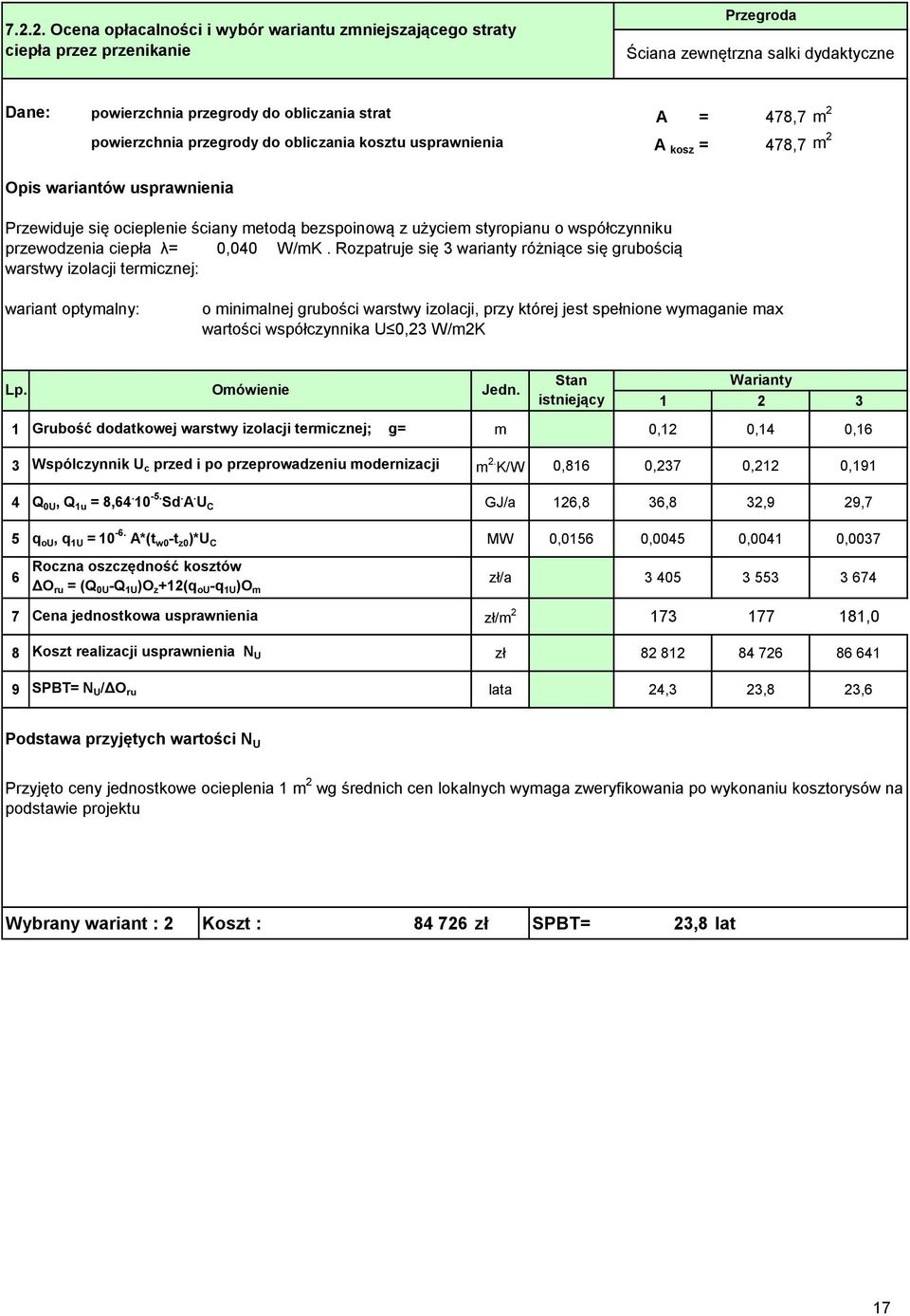 przewodzenia ciepła λ= 0,040 W/mK.