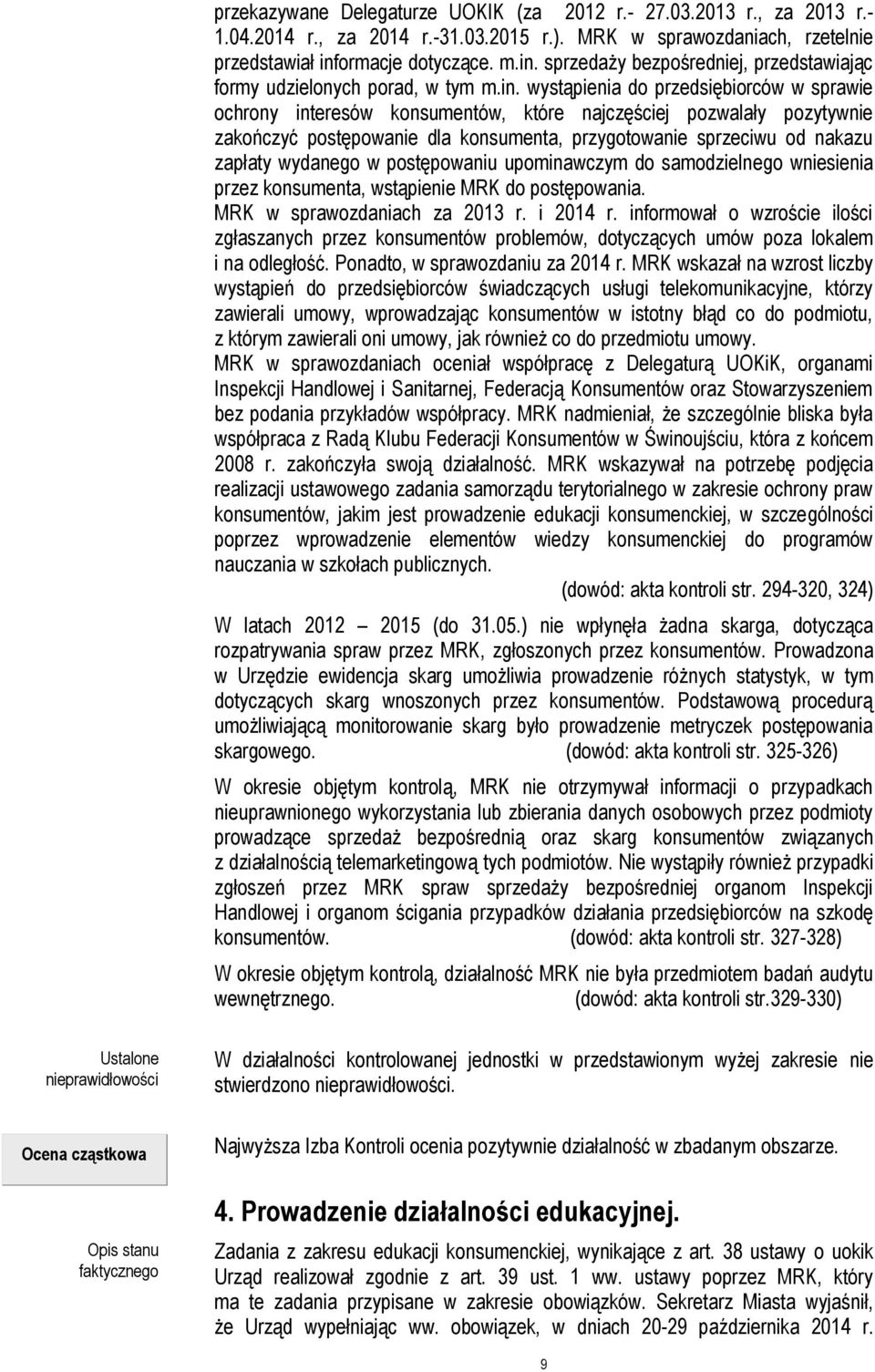 sprzedaży bezpośredniej, przedstawiając formy udzielonych porad, w tym m.in.