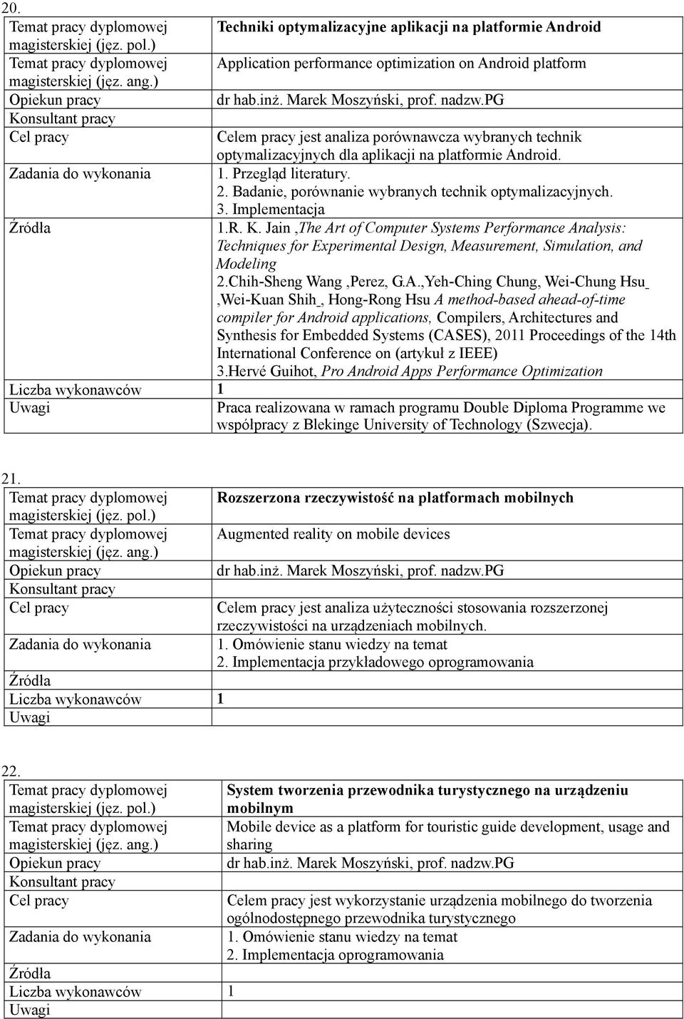 Implementacja 1.R. K. Jain,The Ar